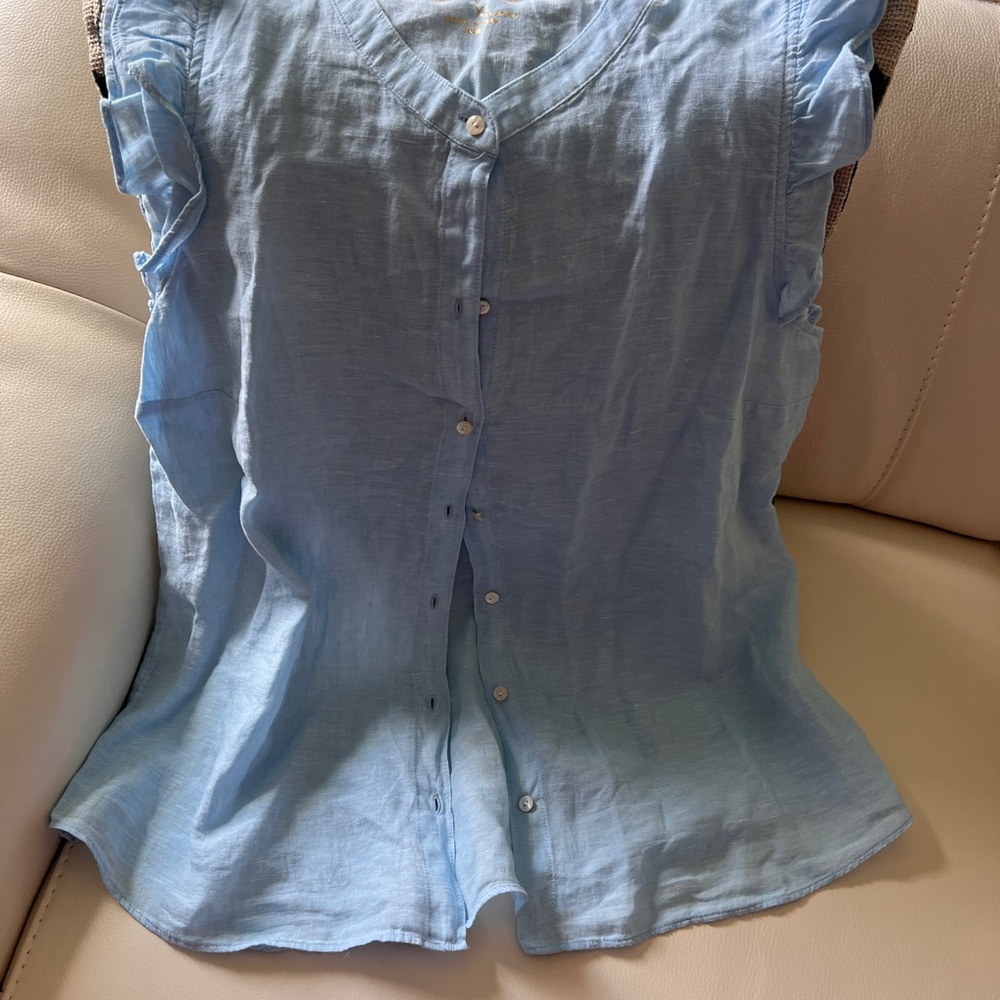 Lilly Pulitzer Briette linen top, Blue size XL
